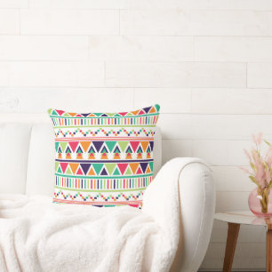 Multicolor Triangle Pattern Cushion