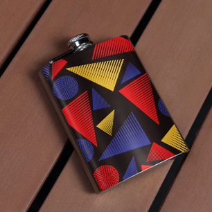 Multicolor Triangle Pattern Hip Flask