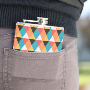 Multicolor Triangle Pattern Hip Flask