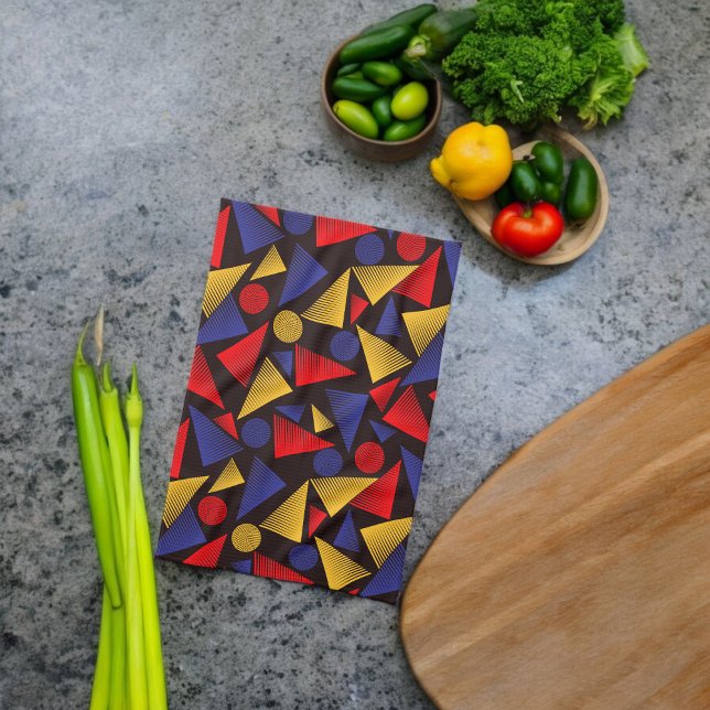 Multicolor Triangle Pattern Tea Towel (Kitchen Towel)
