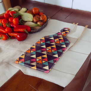 Multicolor Triangle Shapes Cutting Board