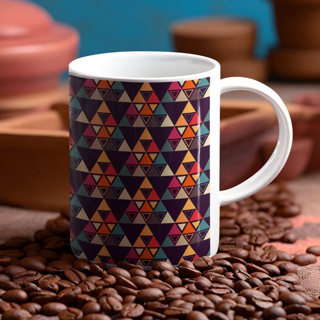 Multicolor Triangle Shapes Cutting Board Coffee Mug (mugs and cups)