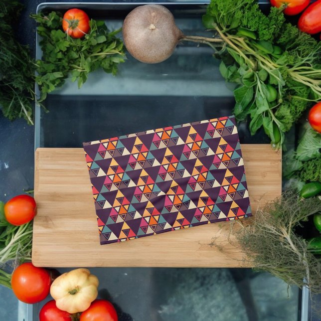 Multicolor Triangle Shapes  Tea Towel ( Kitchen Towel)