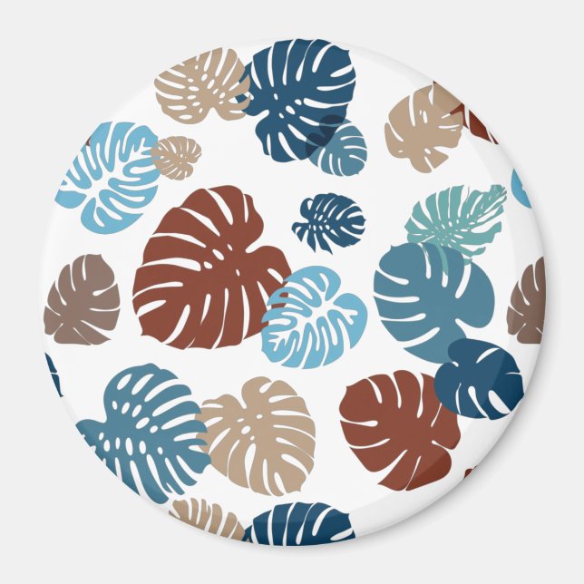 Multicolor Tropical Leaves 11 Magnet (Front)