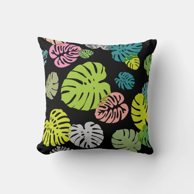 Multicolor Tropical Leaves 2 Cushion (Front)