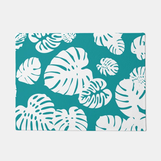Multicolor Tropical Leaves 3 Doormat (Front)