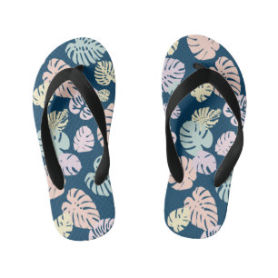 Multicolor Tropical Leaves 4 Kid's Thongs