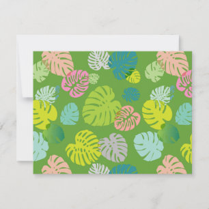 Multicolor Tropical Leaves 8 Card