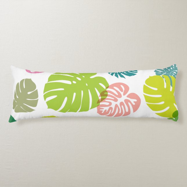 Multicolor Tropical Leaves Body Cushion (Front)