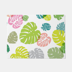 Multicolor Tropical Leaves Doormat