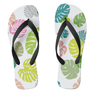 Multicolor Tropical Leaves Thongs