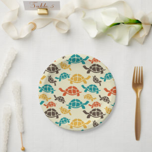Multicolor Turtle Paper Plate