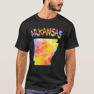 Multicolor Watercolor Arkansas State Map Digital A T-Shirt