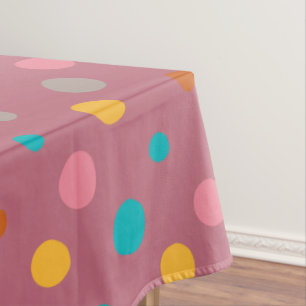 Multicolor Watercolor Dots 5 Tablecloth