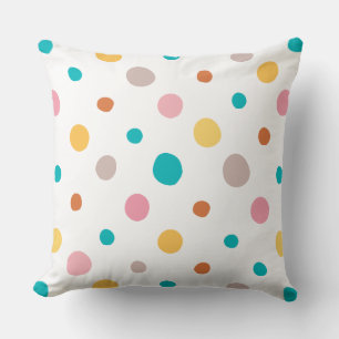 Multicolor Watercolor Dots Cushion