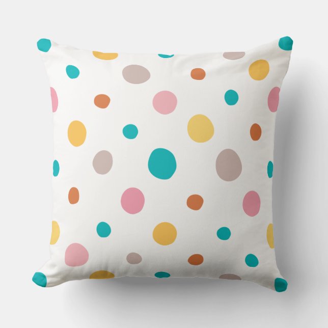 Multicolor Watercolor Dots Cushion (Front)