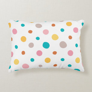 Multicolor Watercolor Dots Decorative Cushion