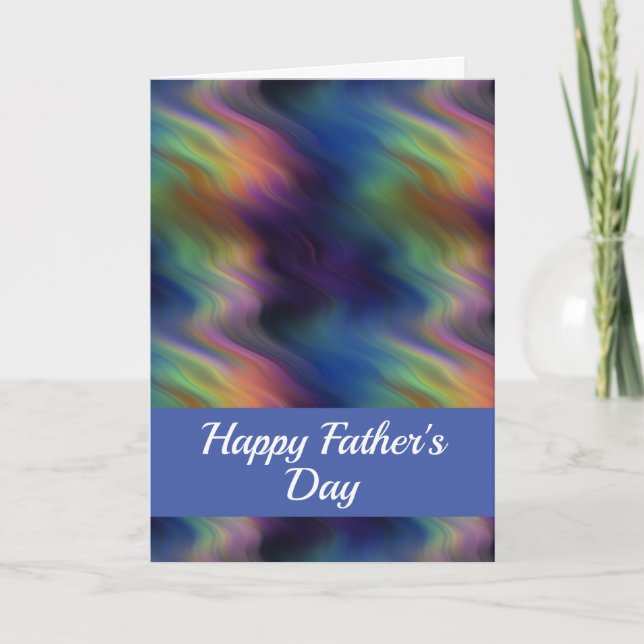 Multicolor Waves Happy Father's Day Card (Front)
