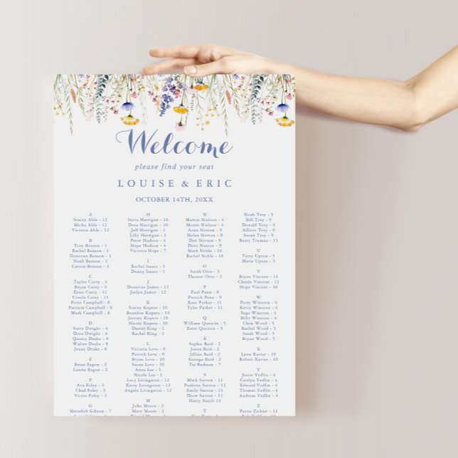  Multicolor Wildflower Alphabetical Seating Chart (Creator Uploaded)