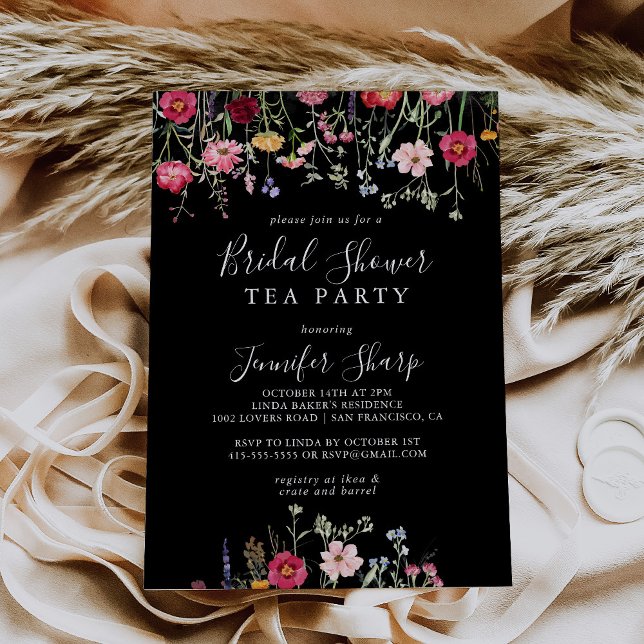 Multicolor Wildflower Bridal Shower Tea Party Invitation (Creator Uploaded)