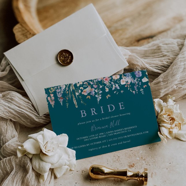 Multicolor Wildflower Green Bride Bridal Shower Invitation (Creator Uploaded)