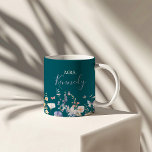 Multicolor Wildflower Green Mrs Newlywed Bride Two-Tone Coffee Mug<br><div class="desc">This multicolor wildflower green mrs newlywed bride coffee mug is a perfect gift to the bride or bride to be for a modern wedding shower. The design features watercolor pink,  blush,  purple,  red,  burgundy,  yellow,  white flowers and butterflies with greenery neatly bunched in elegant floral bouquets.</div>
