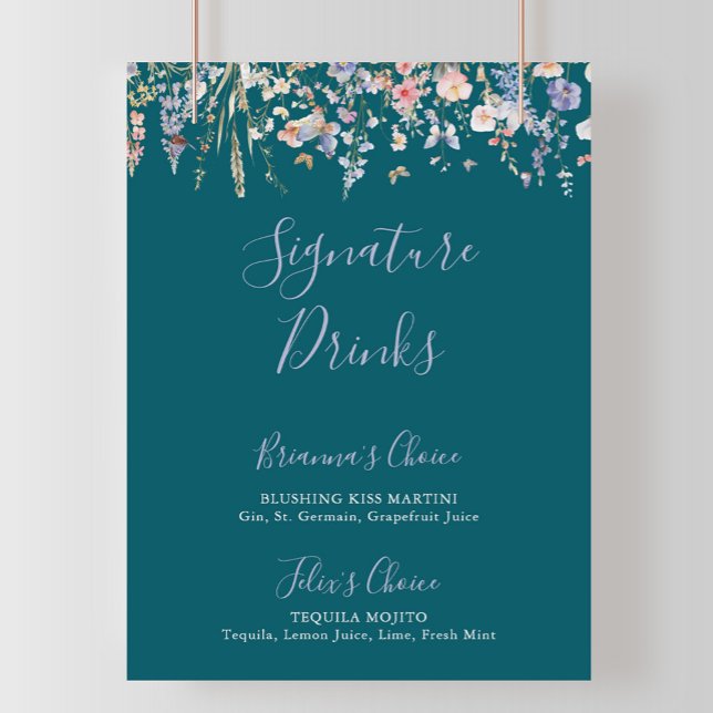 Multicolor Wildflower Green Signature Drinks Sign (Creator Uploaded)