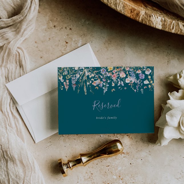 Multicolor Wildflower Green Wedding Reserved Sign (Creator Uploaded)