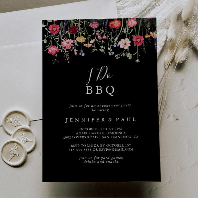 Multicolor Wildflower I Do BBQ Engagement Party Invitation (Creator Uploaded)