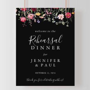 Multicolor Wildflower Rehearsal Dinner Welcome Poster