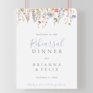 Multicolor Wildflower Rehearsal Dinner Welcome  Poster