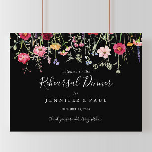 Multicolor Wildflower Rehearsal Dinner Welcome  Poster