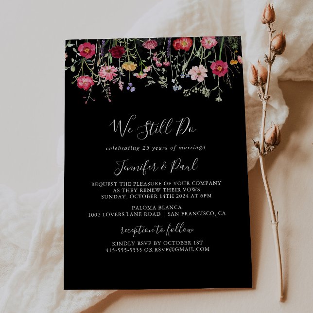 Multicolor Wildflower We Still Do Vow Renewal Invitation (Creator Uploaded)