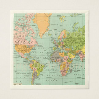 Multicolor World Map Baby Shower Collection Napkin