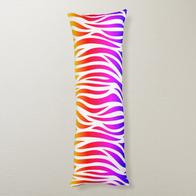 Multicolor Zebra Print Body Pillow (Back (Vertical))
