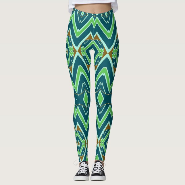 Multicolor zigzag classic "Ratti_Creative_Arts" Leggings (Front)