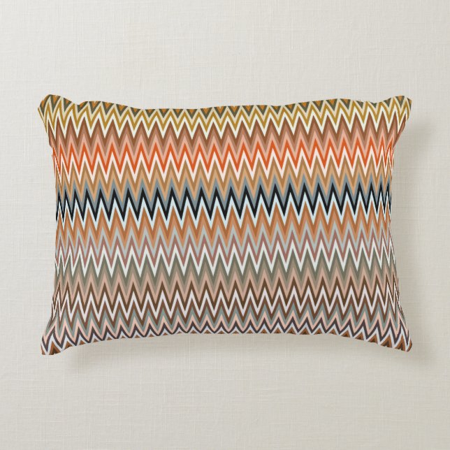 Multicolor Zigzag Pattern Decorative Cushion (Front)