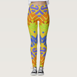Multicolor zigzag pattern "Ratti_Creative_Arts" L Leggings
