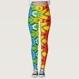 Multicolor zigzag pattern "Ratti_Creative_Arts" L Leggings