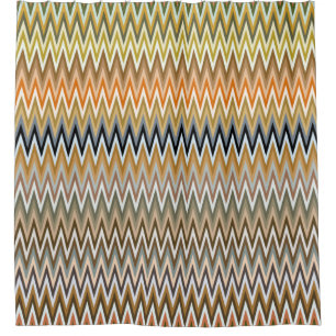 Multicolor Zigzag Pattern Shower Curtain