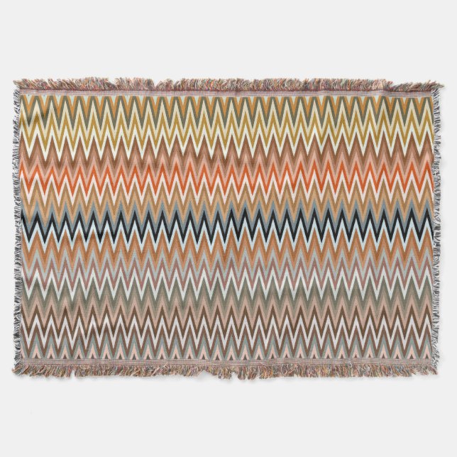 Multicolor Zigzag Pattern Throw Blanket (Front)