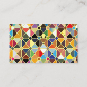 Multicolore geometric patterns with octagon shapes place card