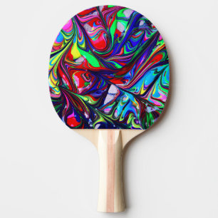 Multicolored Abstract Artwork Ping Pong Paddle