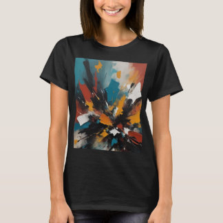  Multicolored Abstract Artwork T  - shirt