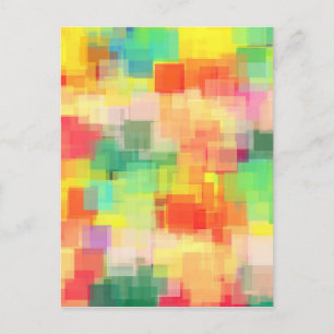 Multicolored Abstract Geometric Pattern Postcard