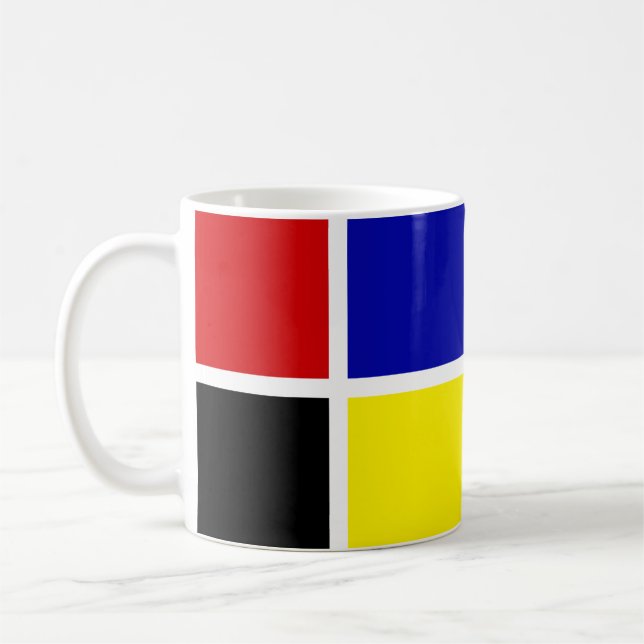 Multicolored Abstract Geometric Shape Coffee Mug (Left)