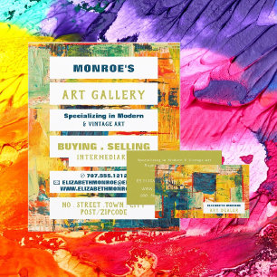 Multicolored Abstract Paint, Art Dealer, Gallery Flyer