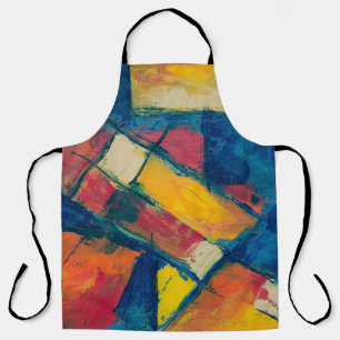 Multicolored abstract painting apron