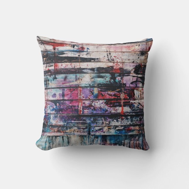 MULTICOLORED ABSTRACT PAINTING CUSHION (Front)