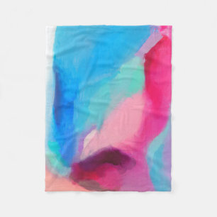 Multicolored abstract painting fleece blanket